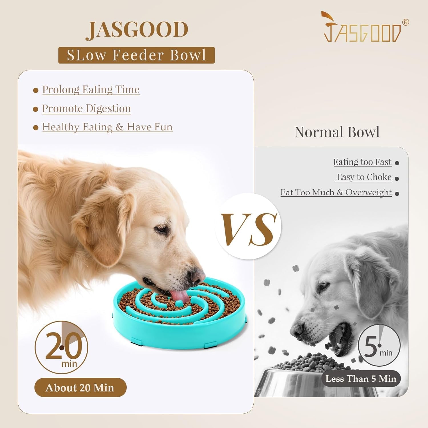 Slow Feeder Dogs Bowl for Large Medium Dogs,Anti-Gulping Pet Slower Food Feeding Bowls Stop Bloat,Preventing Choking